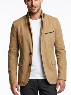 Wall Street Collection Tan Corduroy Blazer: Dark Academia Professor Core Patch M